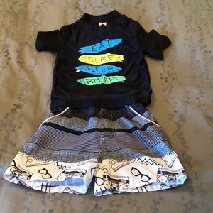 Boys swim shorts and rash/sun guard shirt